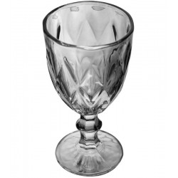 Jogo 6 Tacas 300ml Para Água Diamante Cinza Metalizado